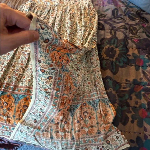 Natural Life Cream and Blue Casual Bottoms with Floral Design - Picture 5 of 5